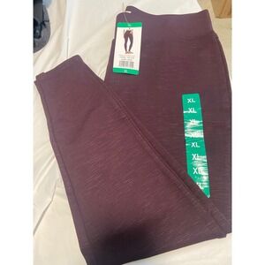 NEW-Matty‎ M Women's Plus Size XL High Rise Slub Leggings In Deep Wine-NEW